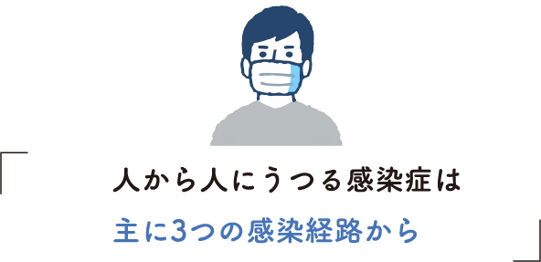 人から人にうつる感染症は主に3つの感染経路から