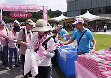 「かなざわピンクリボンメッセージウオーク」 金沢市　しいのき迎賓館 ウォークルート周辺